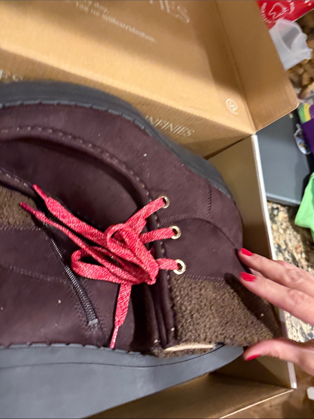 Women's 7 1/2 Lace-Up Boot with Red Laces life stride